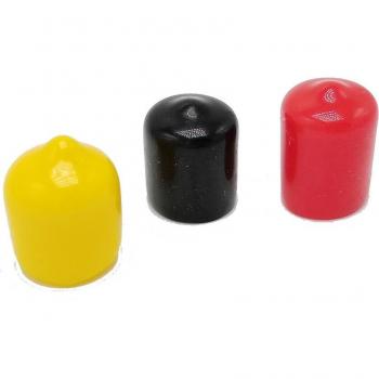 12mm Rubber Dust Cap Covers for Metal Tubes and Screwdriver Handles - 100 Pack