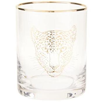 Orsina Leopard Print Crystal Tumbler – 380 ML Clear