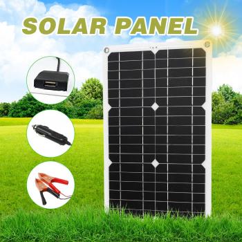 Kit de Energía Solar 18W 12V con Módulo Monocristalino y Cables SAE
