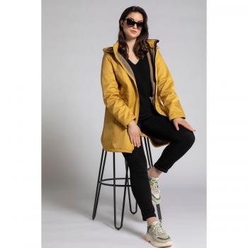 Plus Size Softshell Parka with Fleece Lining and Weather Resistance, Women's Yellow, Size 16/18