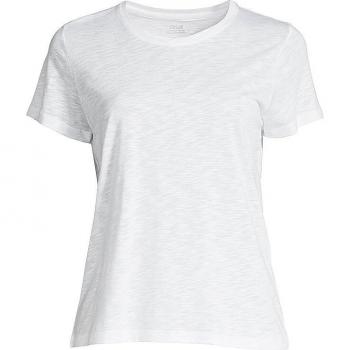 T-Shirt Casall Soft Texture kurzarm weiß grau Damen - 34