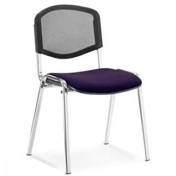 ISO Chrome Frame Mesh Back Chair - Purple