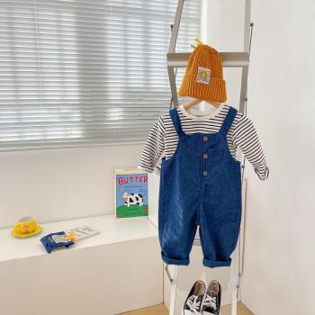 Infant Cotton Denim Suspender Long Pants - Spring/Autumn 2022