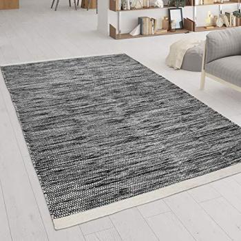 Tappeto Soggiorno Lavorato a Mano in Lana e Cotone, Tessuto Piatto Marrone e Bianco 60x110 cm
