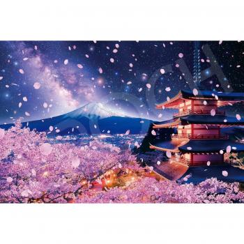 Epoch 2016 Tiny Puzzle: Sakura Fuji Nightscape with Spatula & Score Ticket