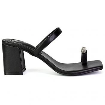 Black Daiquiri Double‑Strap Block Heel Sandals – Size 6