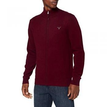 GANT Herren MD. Extrafine Lambswool Zip-Pullover, DK. Burgundy Mel, S
