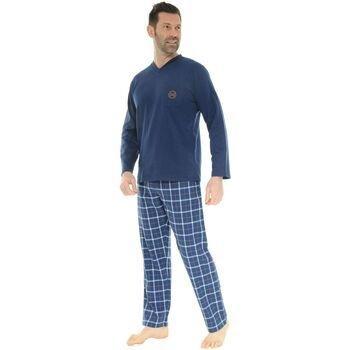 Christian Cane Långpyjamas – Dorianblå