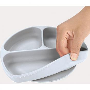 Plato infantil de silicona con cara sonriente