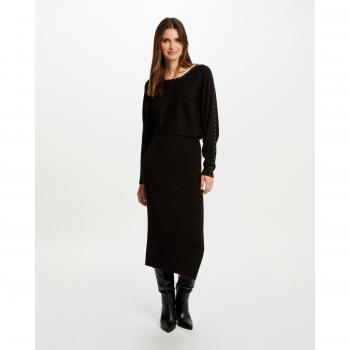 Morgan Strickkleid 242‑RMLIDO Schwarz Slim Fit – Elegantes Strickoutfit für den Alltag