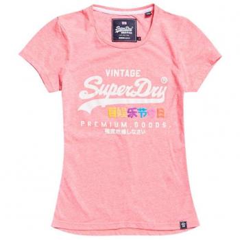 Superdry Premium Goods Puff Entry Tee, Pull sans Manche Femme, Rose