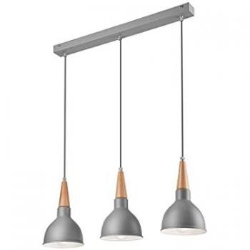 Lamkur Francesca Bar Pendant Ceiling Light Silver, 3x E27