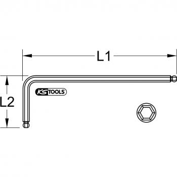 Chiave a brugola piegata 17 mm con testa sferica doppia KS Tools