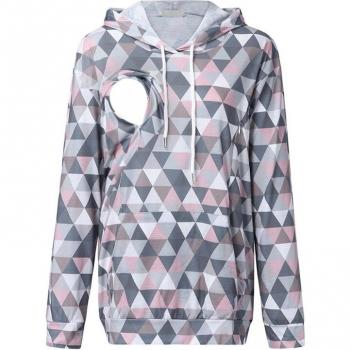 Long-sleeved Breastfeeding Hooded Tops