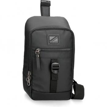 Pepe Jeans - Bandolera de hombre Straps cruzada color negro con organizador interior