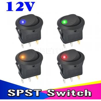 Interrupteur SPST ON/OFF rond 12V