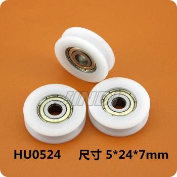 Fixmee 4pcs 24mm Round Groove Nylon Pulley Wheels with 625ZZ Bearing for 2mm Rope