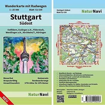 Stuttgart Südost: Wanderkarte Mit Radwegen, Blatt 52-539, 1 : 25 000, Ostfildern, Esslingen A.N., Filderstadt, Wendlingen A.N., Kirchheim/t., Nürtingen (Naturnavi Wanderkarte Mit Radwegen 1:25 000)