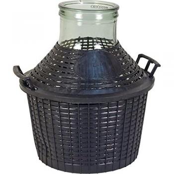 Garrafón de Vidrio Boca Ancha 15L con Malla de Protección