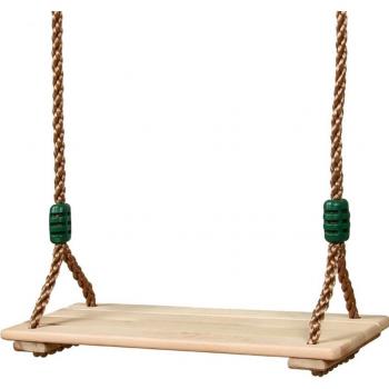 Wooden Tree Swing Seat with Adjustable Rope 4pc Set for Indoor Outdoor Use