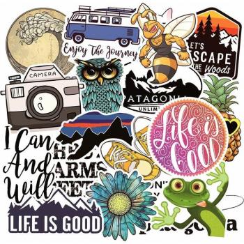 19Pcs Whimsical Cartoon Series Waterproof Stickers for Luggage and Notebooks