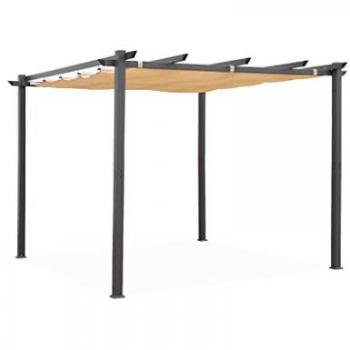 Pérgola Deslizante de Aluminio 3x3m en Color Beige
