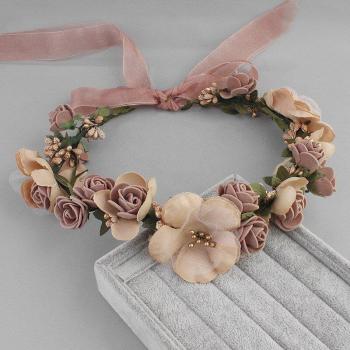Bandeau floral tricolore pour mariée