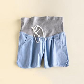 Capris grossesse en denim taille élastique