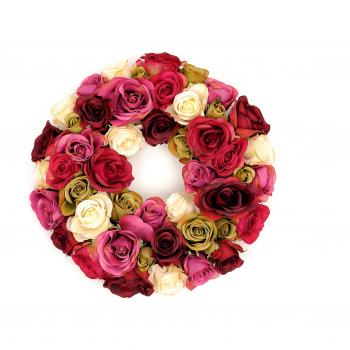 Cream & Green Forever Rose Wreath