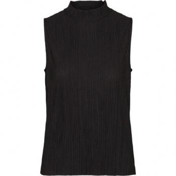 Vero Moda Haut Plissé Col Montant - Noir