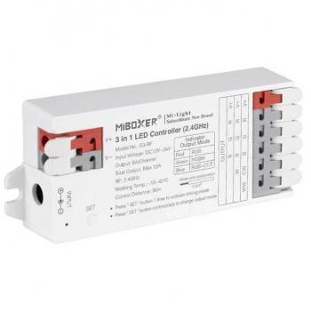 LEDBOX Controlador E3 - 2.4G RF, DC12-24V, 12A, 3 en 1 RGB+RGBW+RGBCCT