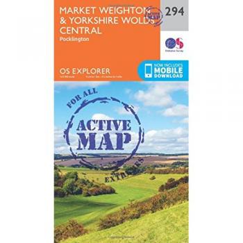 Ordnance Survey Market Weighton & Yorkshire Wolds Central - Pocklington Os Explorer Active Map 294 (Waterproof)