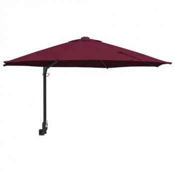 Large Bordeaux Red Garden Umbrella – Collapsible Polyester