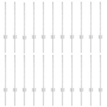 Set de 22 Postes de Valla Plateados 100 cm
