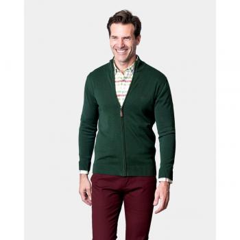 Cárdigan Spagnolo con cremallera verde para hombre