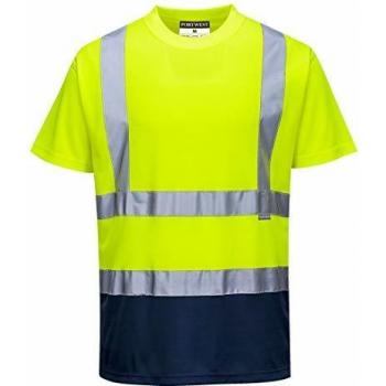 Tee-shirt Haute Visibilité Portwest Jaune/Marine L