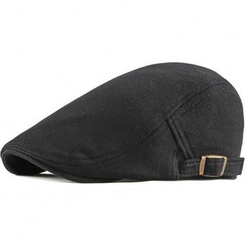 Gorro de algodón ajustable unisex boina plana gris