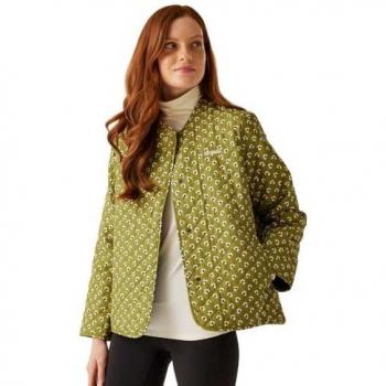 Giacca Padded Quilted da Donna Regatta Orla Kiely Warmloft Verde Oliva Taglia 20