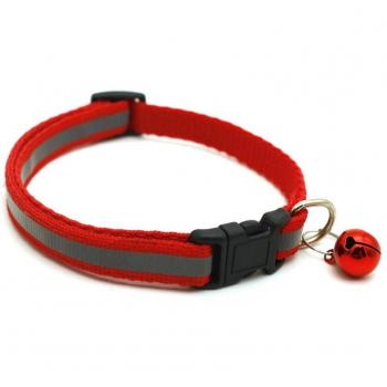 Reflective Adjustable Pet Collar with Bell - Cute Safety Design for Dogs and Cats