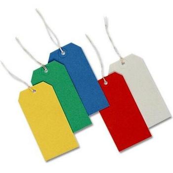 Dark Green Tag Labels Strung Bulk Boxes Pack of 1000 - 504218