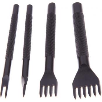 Poinçons pour trous dans le cuir 1 2 4 6 ciseau à points de diamant, bricolage 4 pièces
