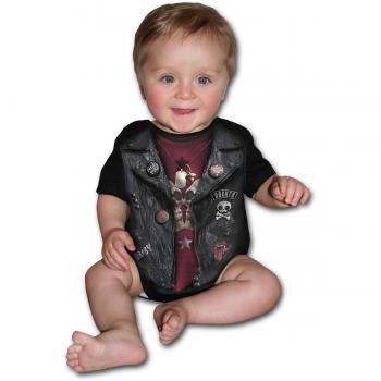 Body Neonato Tg. M Spiral. Baby Biker Black