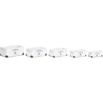 Home Spirit White Fir Wooden Box Collection – 5 Piece Set