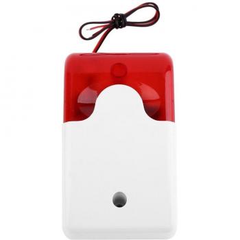 Indoor Wired Strobe Siren 9-12V with Red Light 110dB
