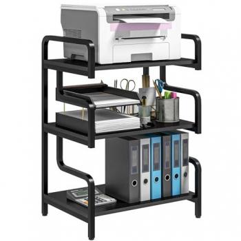 3-Tier Black Shelving Unit for Home Office