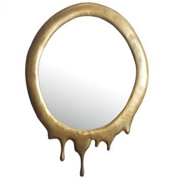 FineBuy Specchio da parete 50 x 71 cm, in metallo, colore oro
