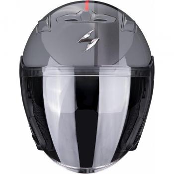 Casco Jet Scorpion Exo-230 SR Gris Cemento/Rojo