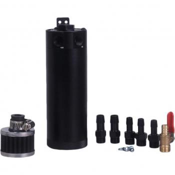 Universal Black Aluminum Baffled Oil Catch Can