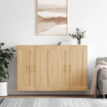 Wall-Mounted Sonoma Oak Cabinets – 2 Pack (Engineered Wood)