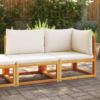 Sofá de jardín con almohadas 2 plazas de madera maciza de Acacia